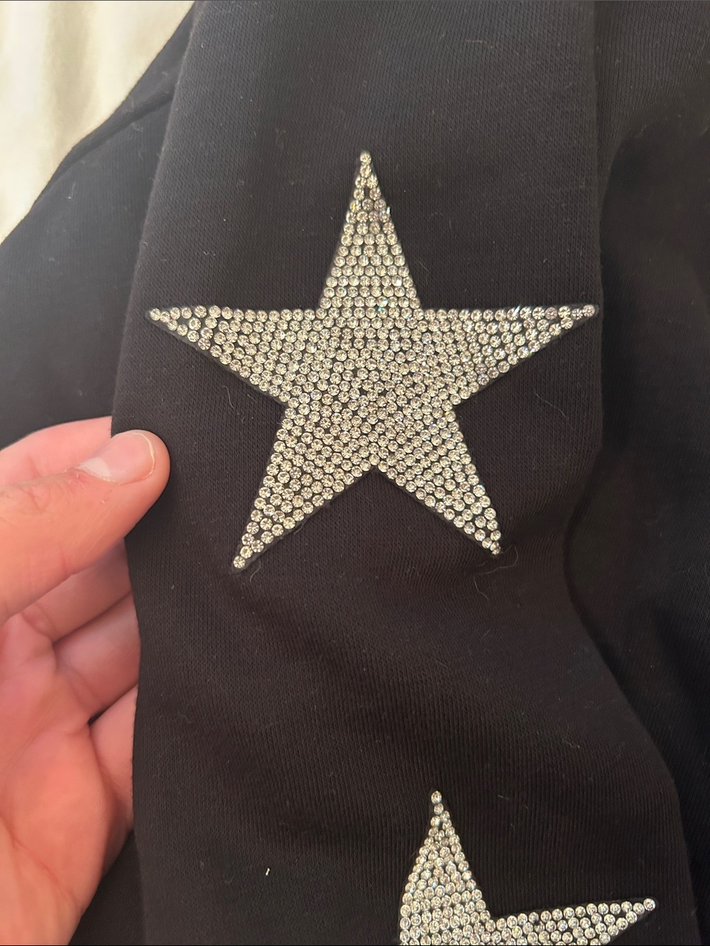 Dallas Cowboys Black Crewneck Sweatshirt with Star Sleeve Accents - Picture 4 of 4